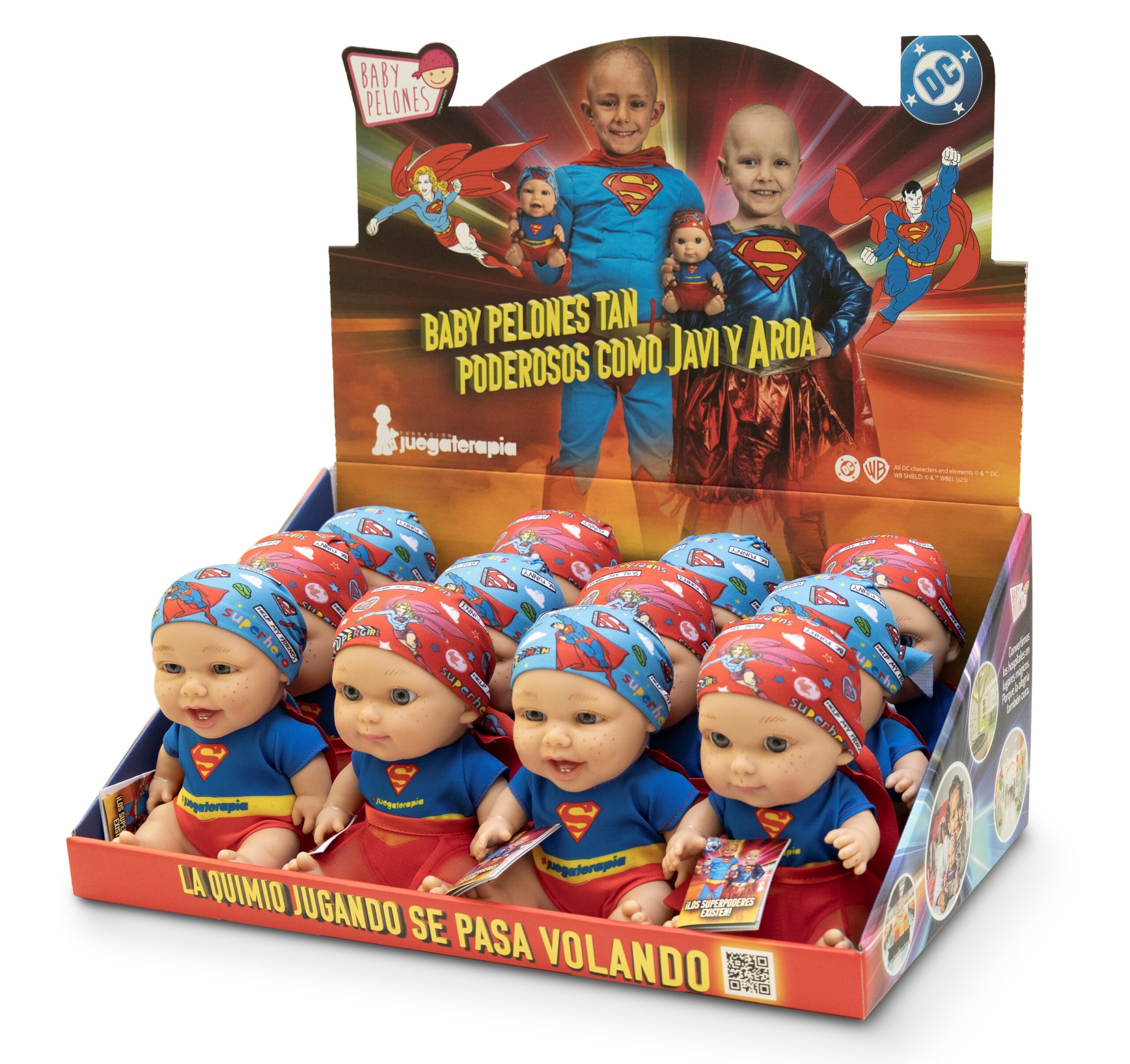 Expositor Baby Pelón Superman y Supergirl